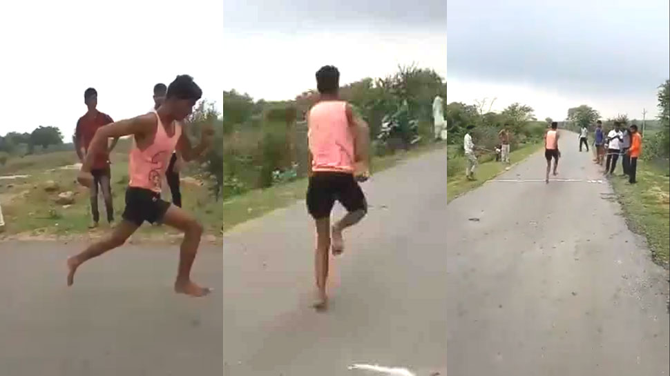 दावा किया जा रहा है कि रामेश्वर गुर्जर ने 11 सेकंड में 100 मीटर की दूरी नाप ली. दावा किया जा रहा है कि रामेश्वर गुर्जर ने 11 सेकंड में 100 मीटर की दूरी नाप ली.