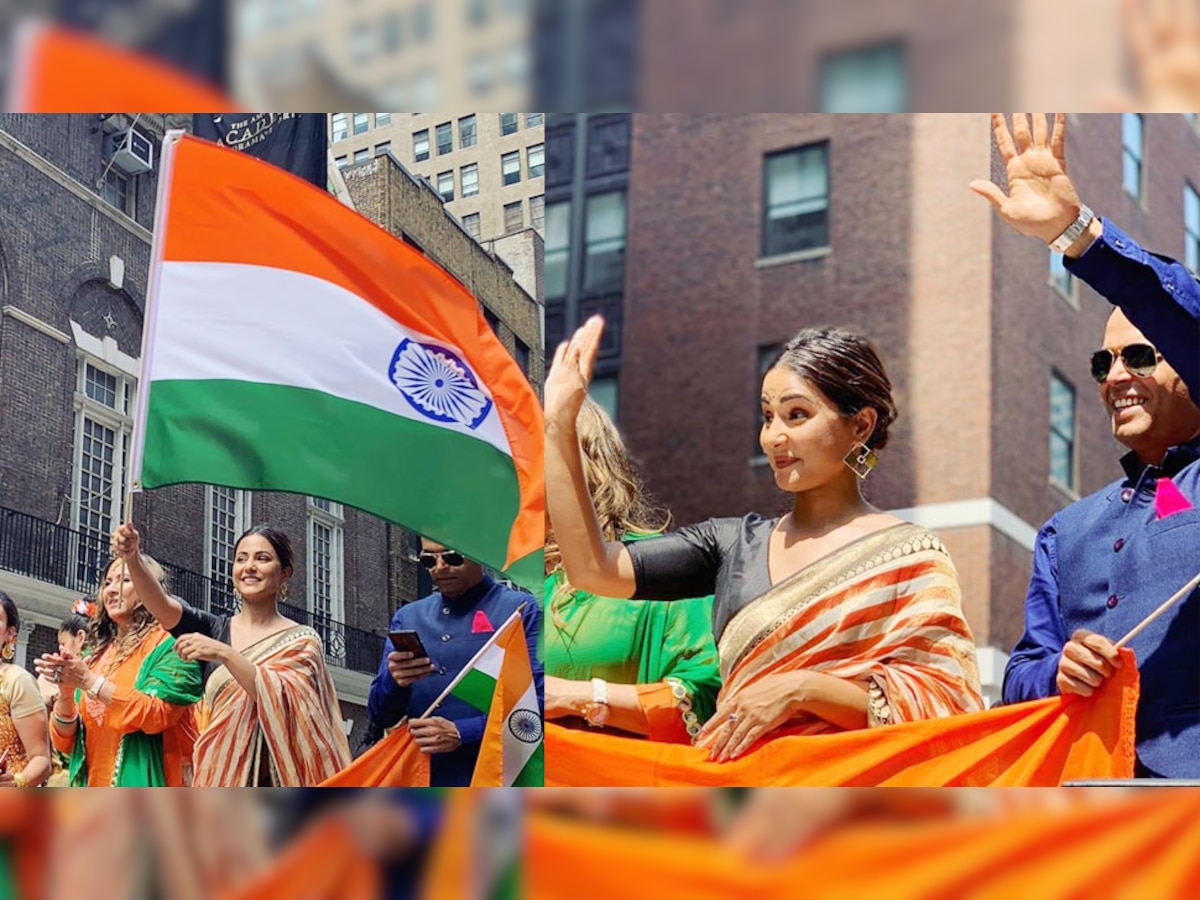 हिना खान ने न्यूयॉर्क में 'इंडिया डे परेड' में भाग लिया (फोटो साभारः इंस्टाग्राम, हिना खान)