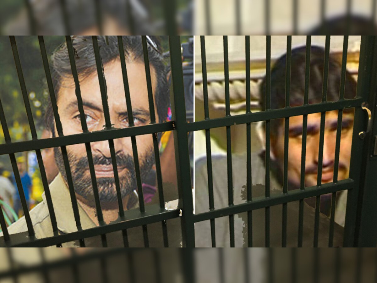 यासीन मलिक और फारुख अहमद डार उर्फ बिट्टा कराटे. फाइल तस्वीर.