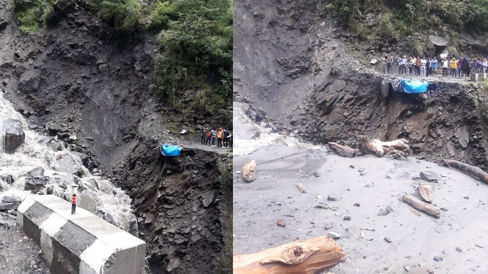 बादल फटने से नेशनल हाइवे बन्द हो गया है National Highway-5 closed due to heavy rain