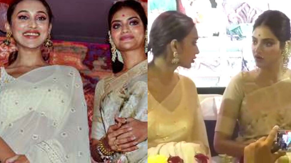 दोनों ने किया एंजॉय TMC MPs Nusrat Jahan & Mimi Chakraborty