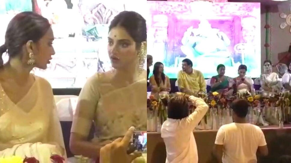 फेस्टिव मोड में TMC MPs Nusrat Jahan & Mimi Chakraborty