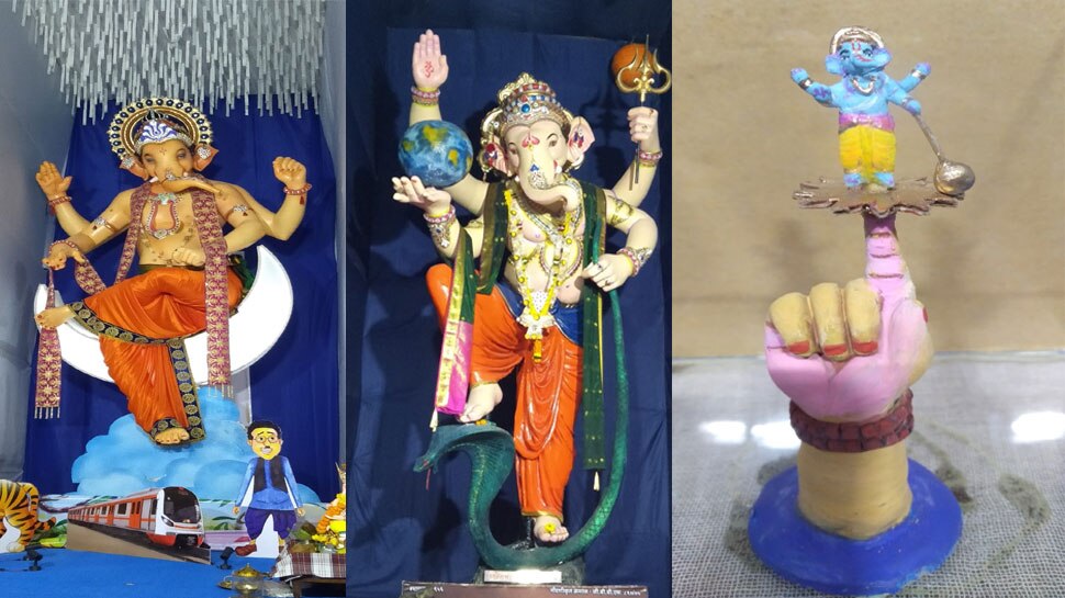 मुंबई के पंडालों में 'गणपति बप्पा के अनोखे रूप, 1 इंच के गणेश का जमा है अपना अलग रंग