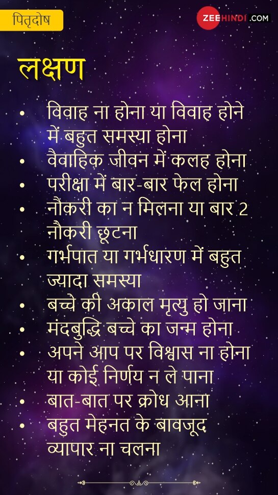 पितृ दोष के लक्षण Symptoms of Pitra Dosh