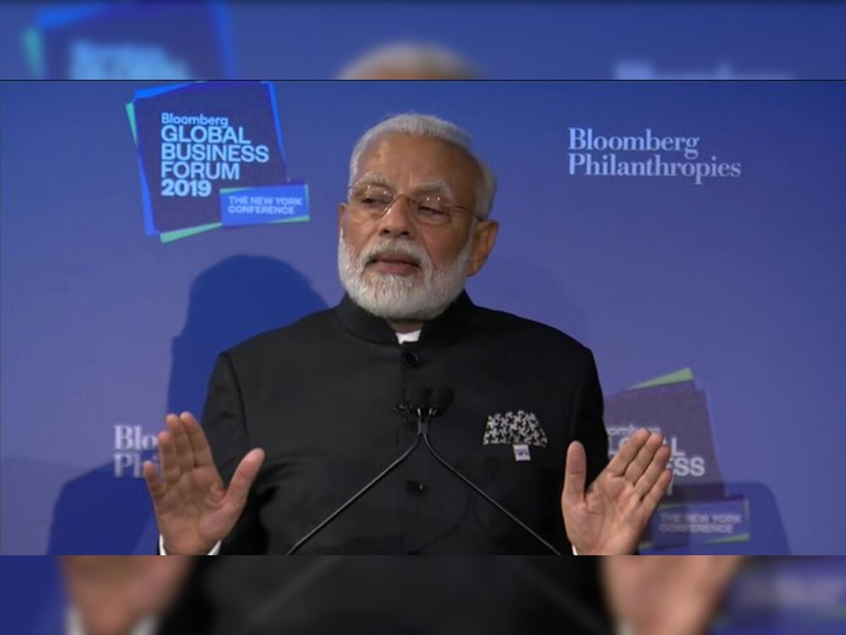 प्रधानमंत्री नरेंद्र मोदी ने ब्लूमबर्ग ग्लोबल बिजनेस फोरम को संबोधित किया.
