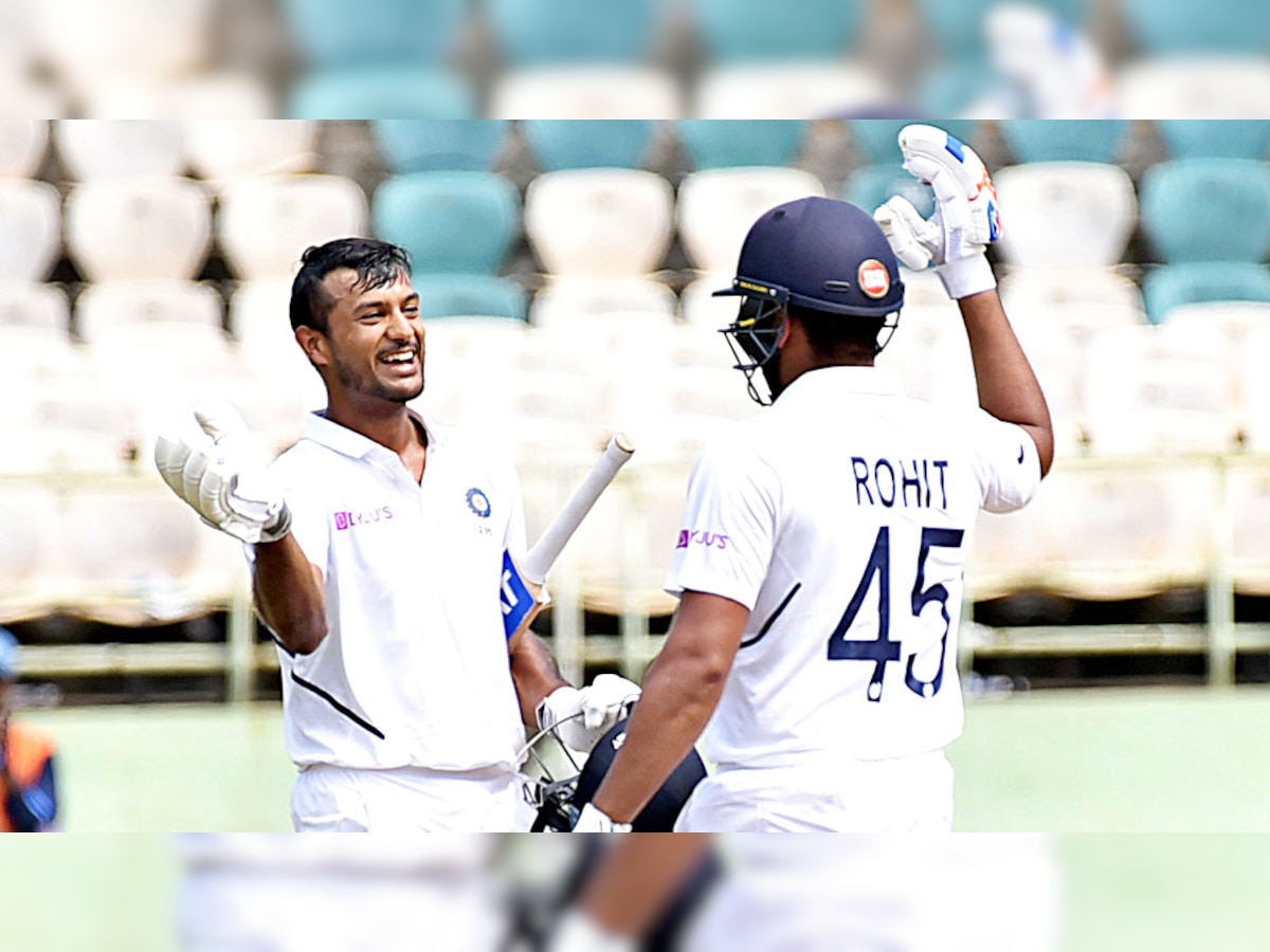 मयंक अग्रवाल और रोहित शर्मा ने दक्षिण अफ्रीका के खिलाफ पहली पारी में 317 रन की रिकॉर्ड ओपनिंग साझेदारी की. (फोटो: ANI)