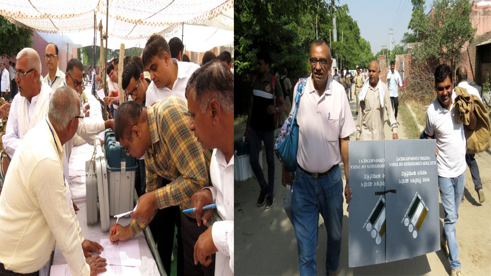 हिसार: पोलिंग बूथों के लिए रवाना हुई पार्टियां, 5176 कर्मचारी कराएंगे मतदान