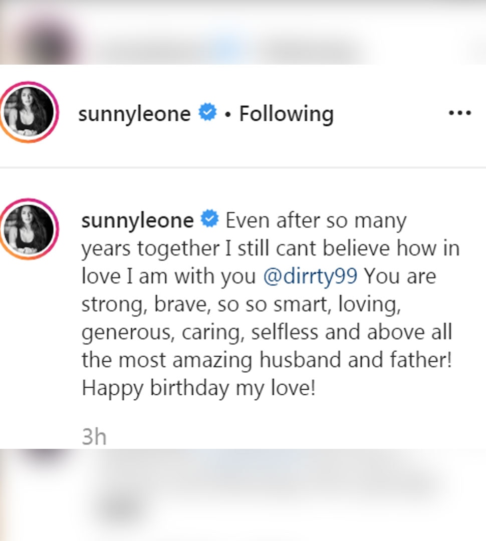 Sunny Leone's love note for husband