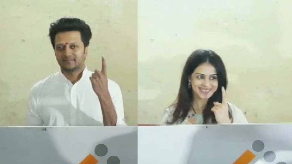 रितेश देशमुख और जेनेलिया डिसूजा Maharashtra Assembly Elections 2019