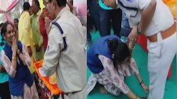BSP विधायक रामबाई ने छुए पुलिसकर्मियों के पैर, बोलीं- 'मैंने उनका सम्मान किया'