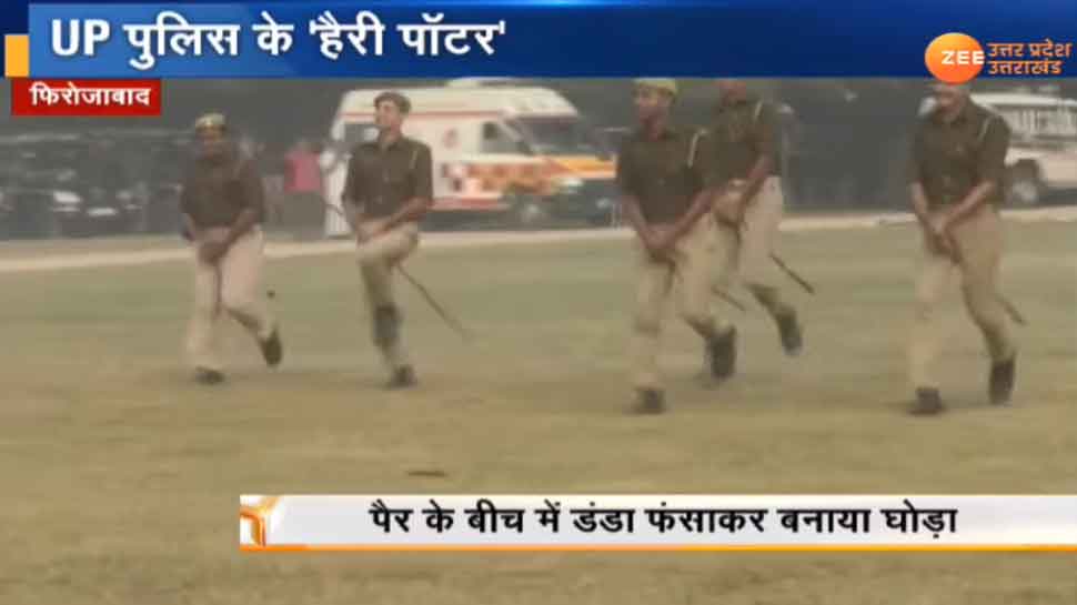 VIDEO: मुंह से 'ठांय-ठांय' के बाद अब UP पुलिस ने 'डंडे' से की 'हॉर्स राइडिंग'