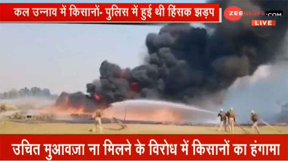 उन्नाव में पुलिस से भिड़े ग्रामीण, खूनी संघर्ष के बाद सब स्टेशन में लगा दी आग, 5 गिरफ्तार