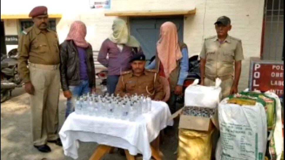 मधुबनी: बाइक से कर रहे थे शराब तस्करी, पुलिस ने 3 तस्करों किया गिरफ्तार