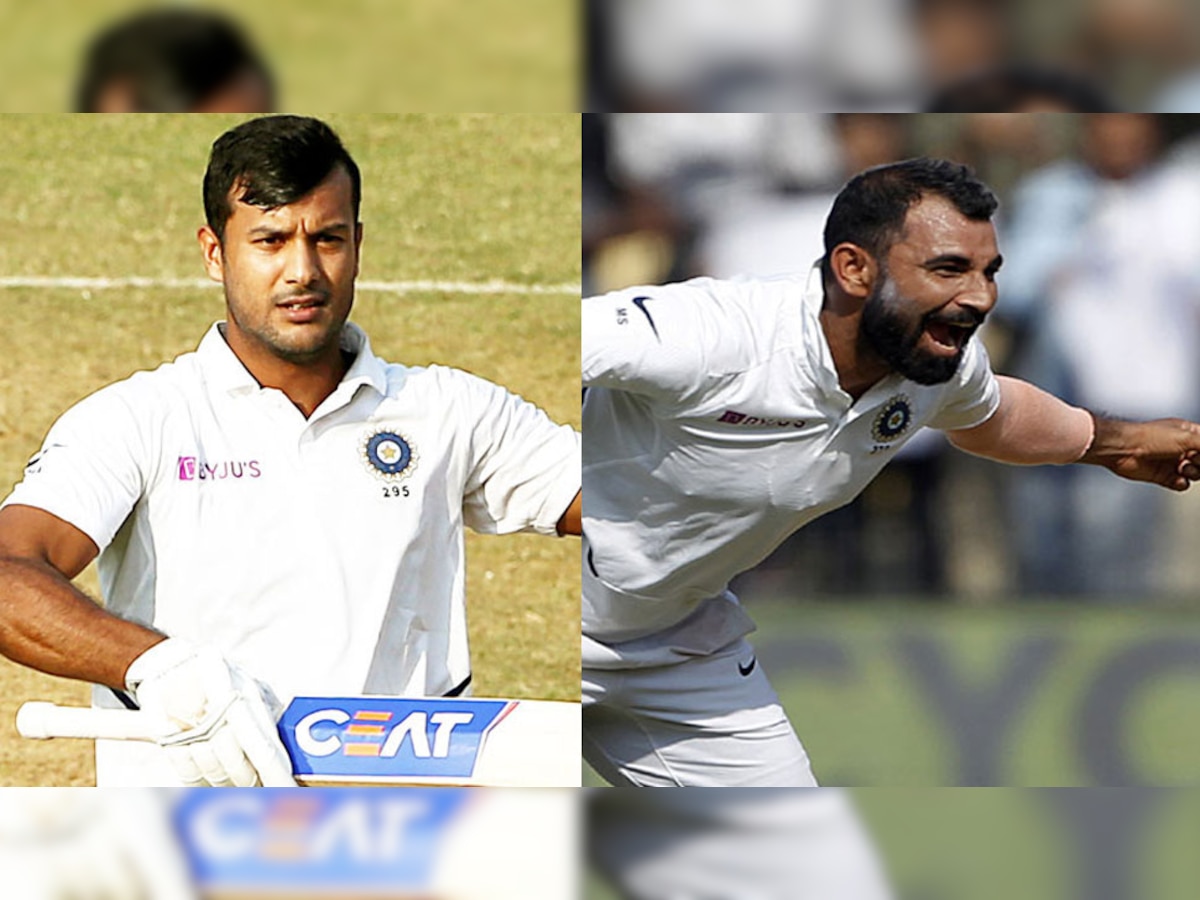 मयंक ने इंदौर में 243 रन बनाए थे जबकि शमी ने मैच में सात विकेट लिए थे. (फोटो: ANI)