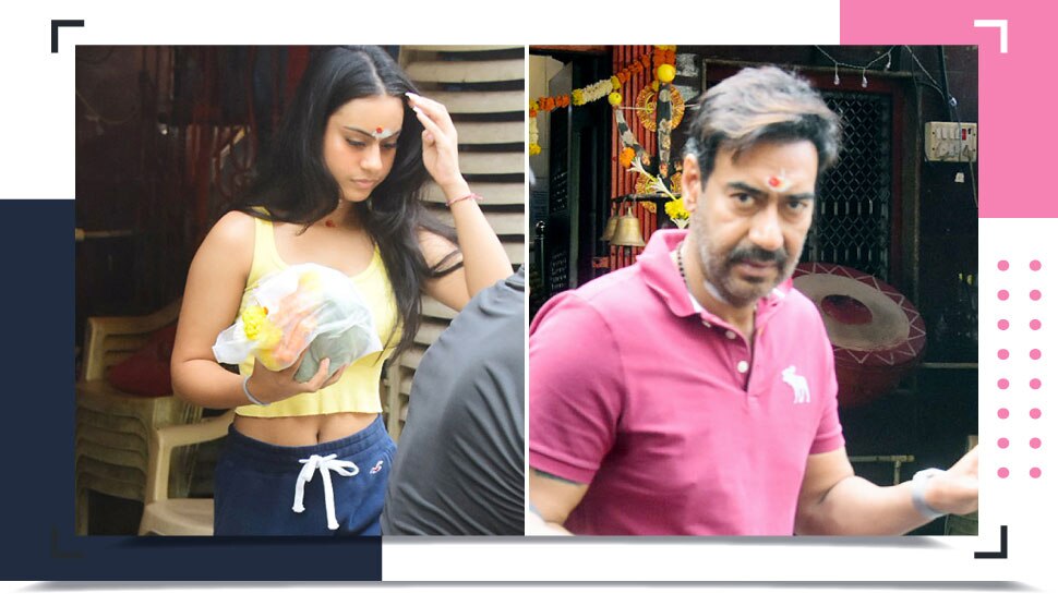 जुहू के मंदिर में पूजा करने पहुंचे Ajay Devgn and Nysa Devgan