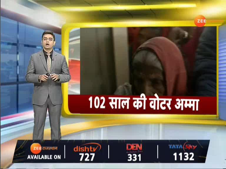Udaipur 102yearold voter exercised franchise उदयपुर 102 साल की