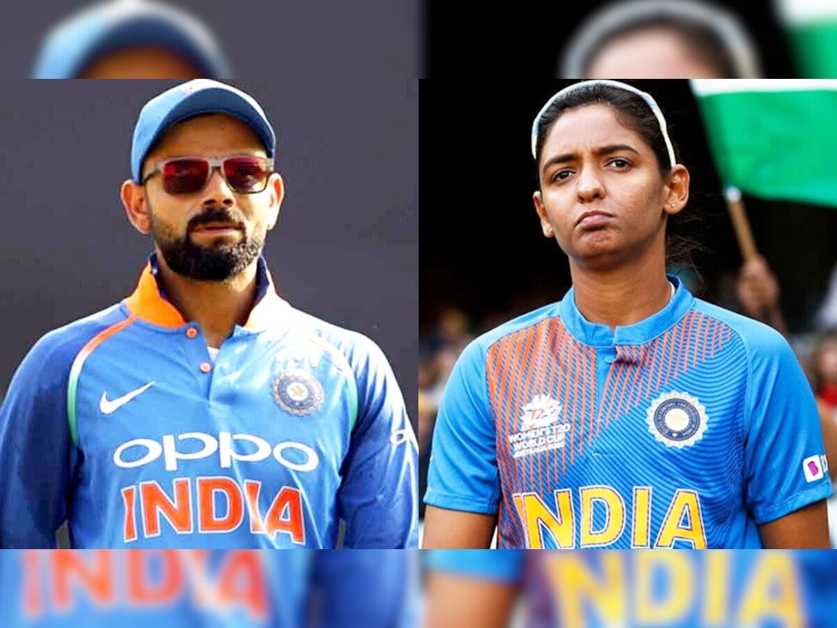 विराट कोहली की कप्तानी में पुरुष टीम विश्व कप 2019 में सेमीफाइनल हार गई थी. हरमनप्रीत की कप्तानी में महिला टीम टी20 वर्ल्ड कप का फाइनल हार गई. (फोटो: IANS) 