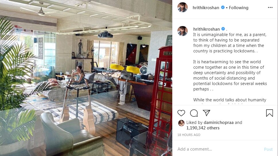 बच्चों के लिए घर आईं सुजैन corona lockdown: Hrithik Roshan post on his ex wife Sussanne