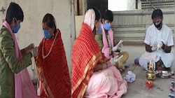 Lockdown: मास्क, सैनिटाइजर और ग्लव्स के साथ सूरत में हुई अनूठी शादी