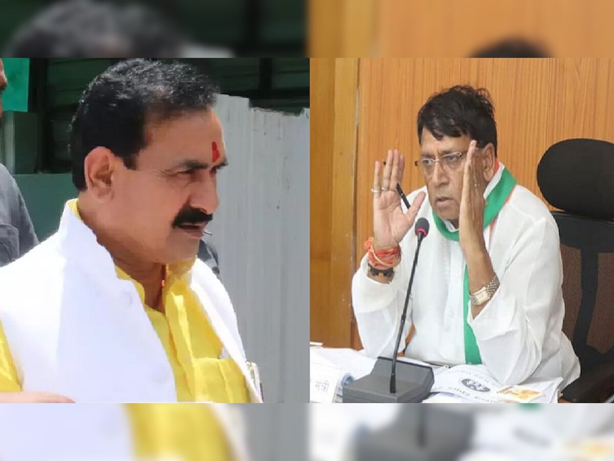 भाजपा नेता नरोत्तम मिश्रा (L) और कांग्रेस नेता पीसी शर्मा.