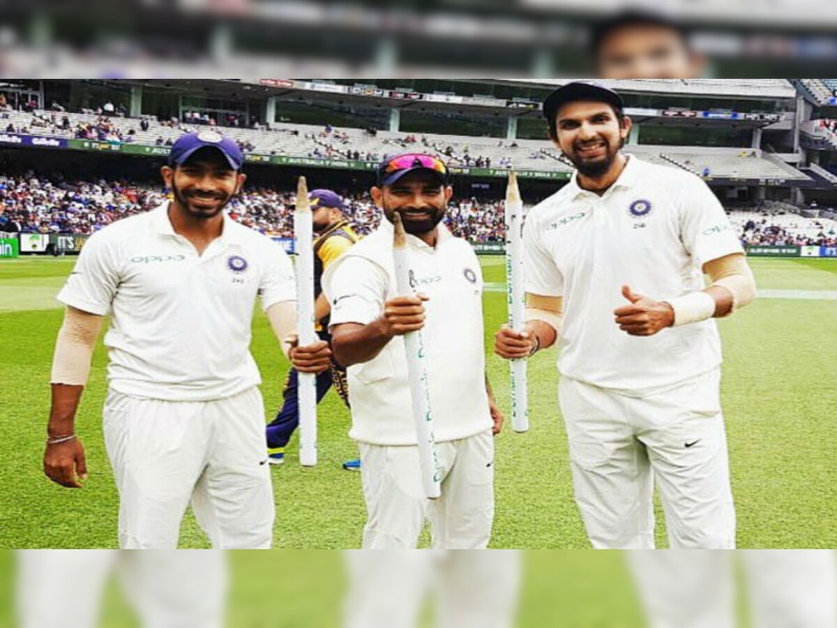 भारतीय तेज गेंदबाज जसप्रीत बुमराह, मोहम्मद शमी और इशांत शर्मा.