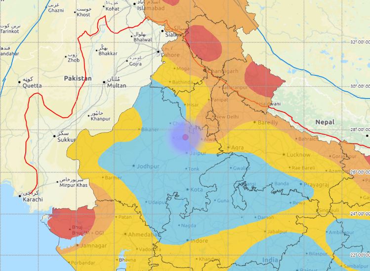 भूकंप से जयपुर भी हिल गया, आधी रात को लगे झटके