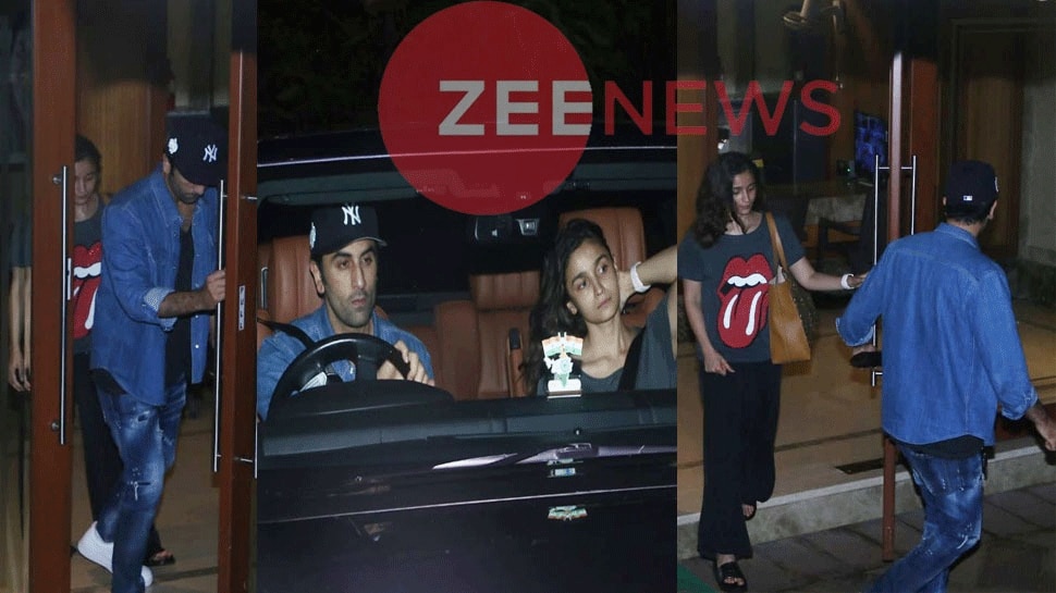 संजय दत्त का हालचाल लेने पहुंचे आलिया-रणबीर Alia-Ranbir at Sanjay Dutt House