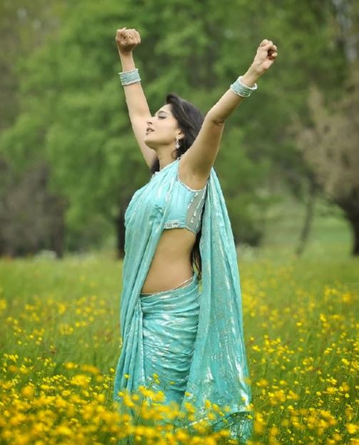 हॉरर फिल्म में अनुष्का tollywood top actress anushka shetty in saree