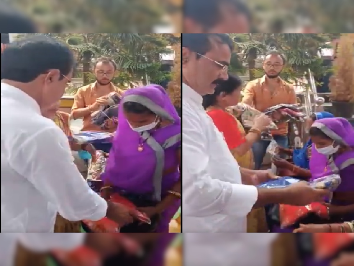 बिसाहूलाल के बाद अब मंत्री ब्रजेंद्र सिंह यादव का साड़ी बांटते वीडियो वायरल