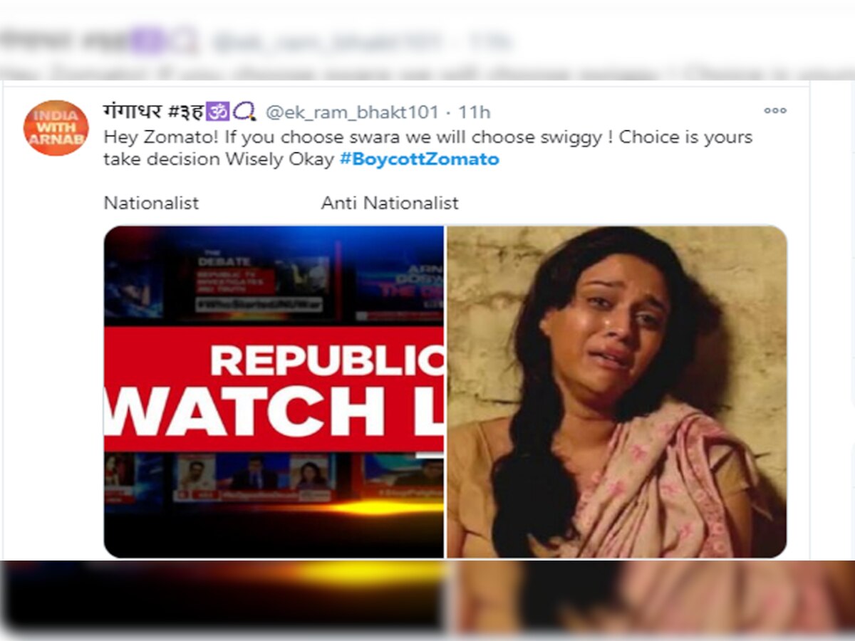 Arnab Goswami fans threaten to boycott Zomato after Swara Bhaskar asks