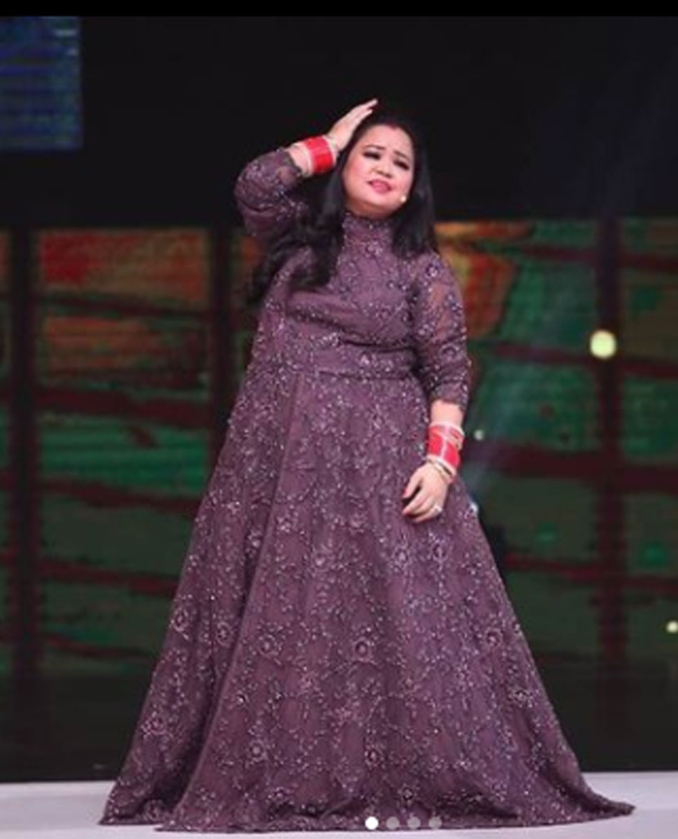 Image may contain: 1 person, standing and wedding | Bharti singh, Singh,  Bridal blouse designs