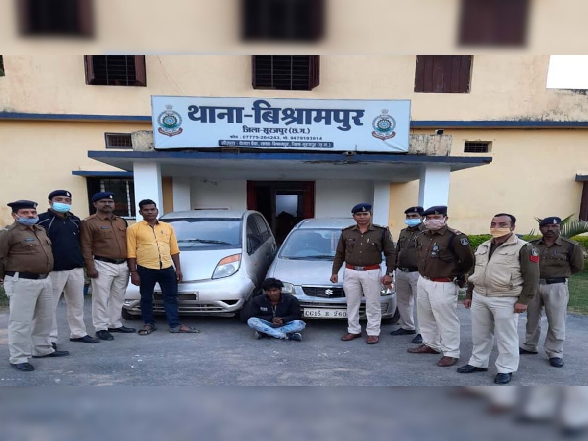 पुलिस की हिरासत में वाहन चोर.