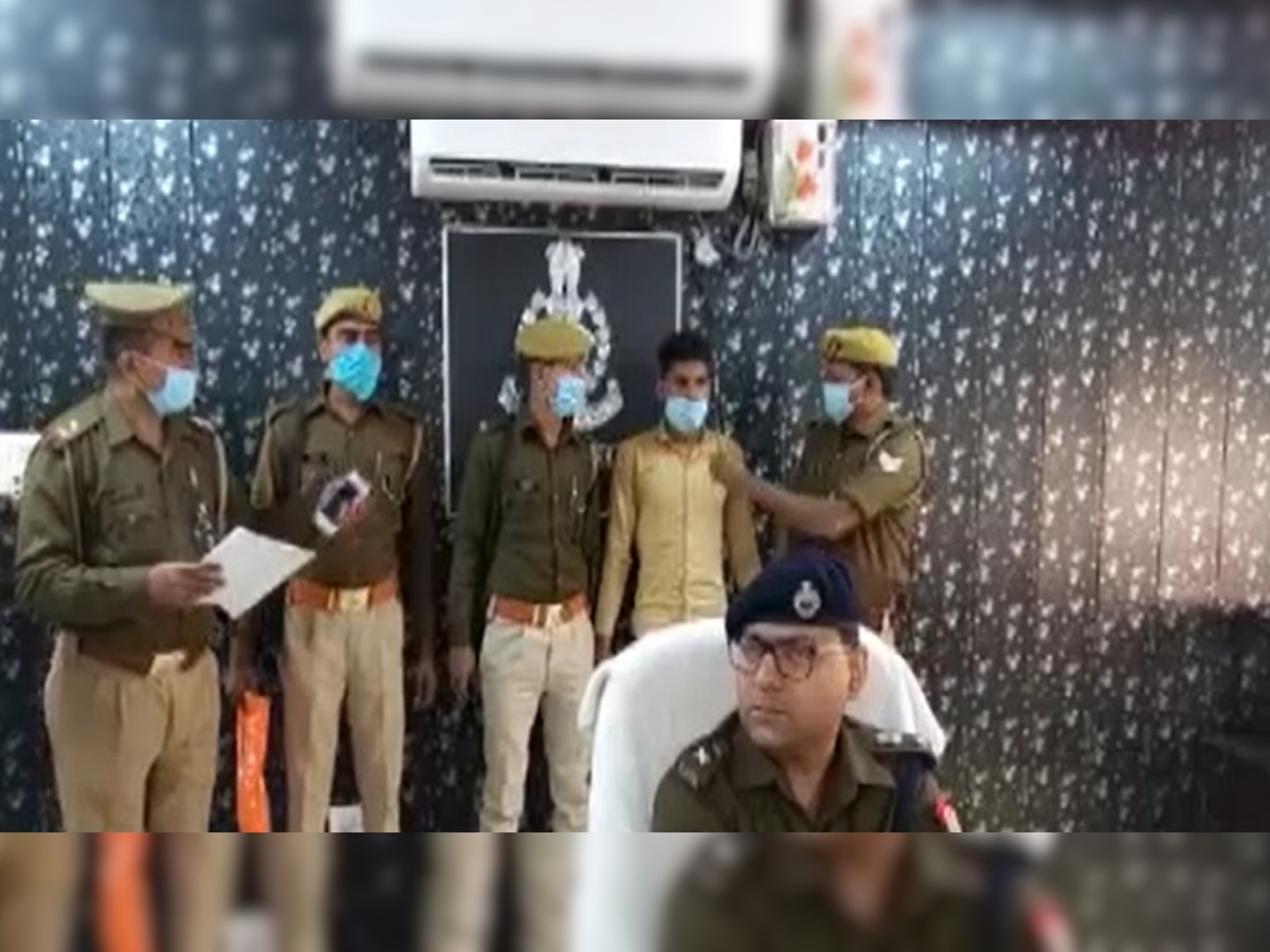 पुलिस गिरफ्त में आरोपी.