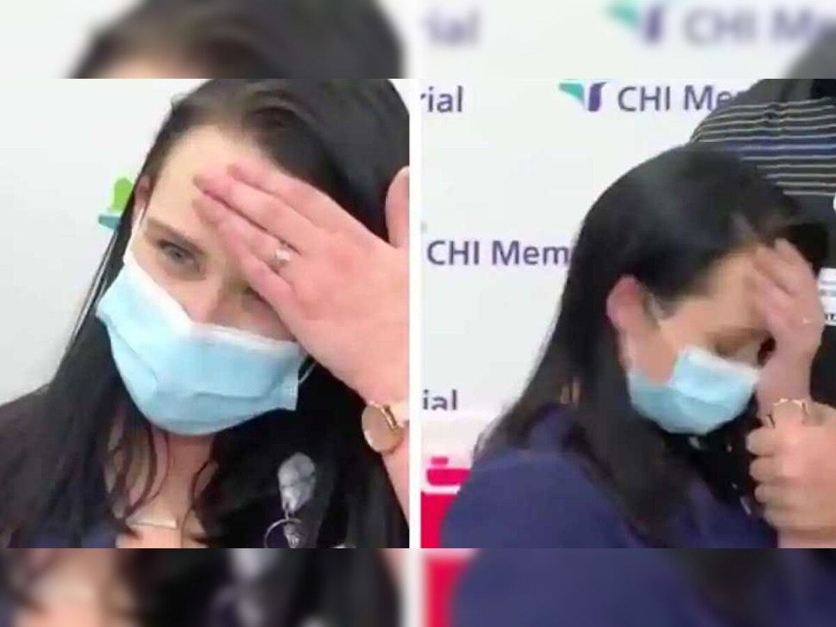 कोरोना वैक्सीन लेने के बाद TV को इंटरव्यू दे रही नर्स अचानक हुई बेहोश, वायरल हुआ VIDEO