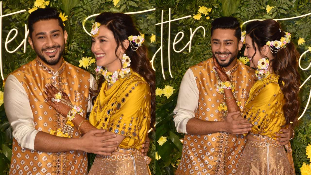 ग्लैमरस पोज Gauahar Khan Sangeet Ceremony photos