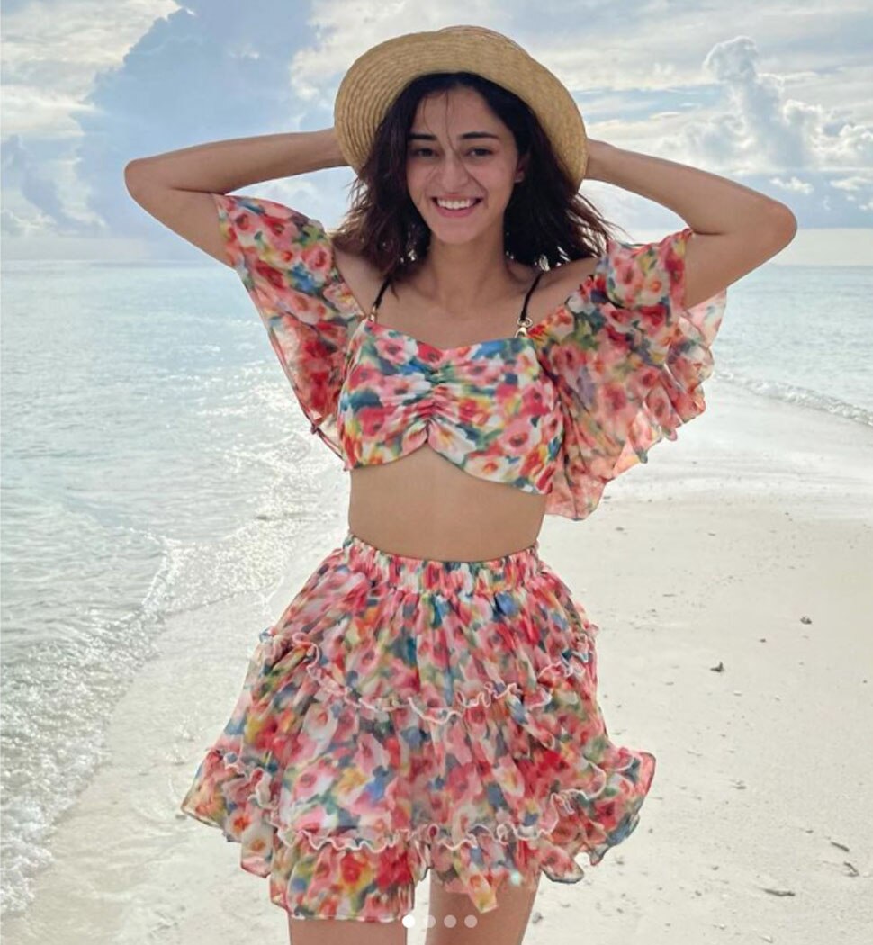 Ananya Panday posed in a sunflower style bikini and wowed fans Funny Jokes Ananya Panday Bikini Photos