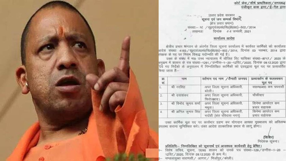 भ्रष्टाचार पर CM योगी का प्रहार! अफसरों को डिमोट कर बनाया चपरासी और चौकीदार