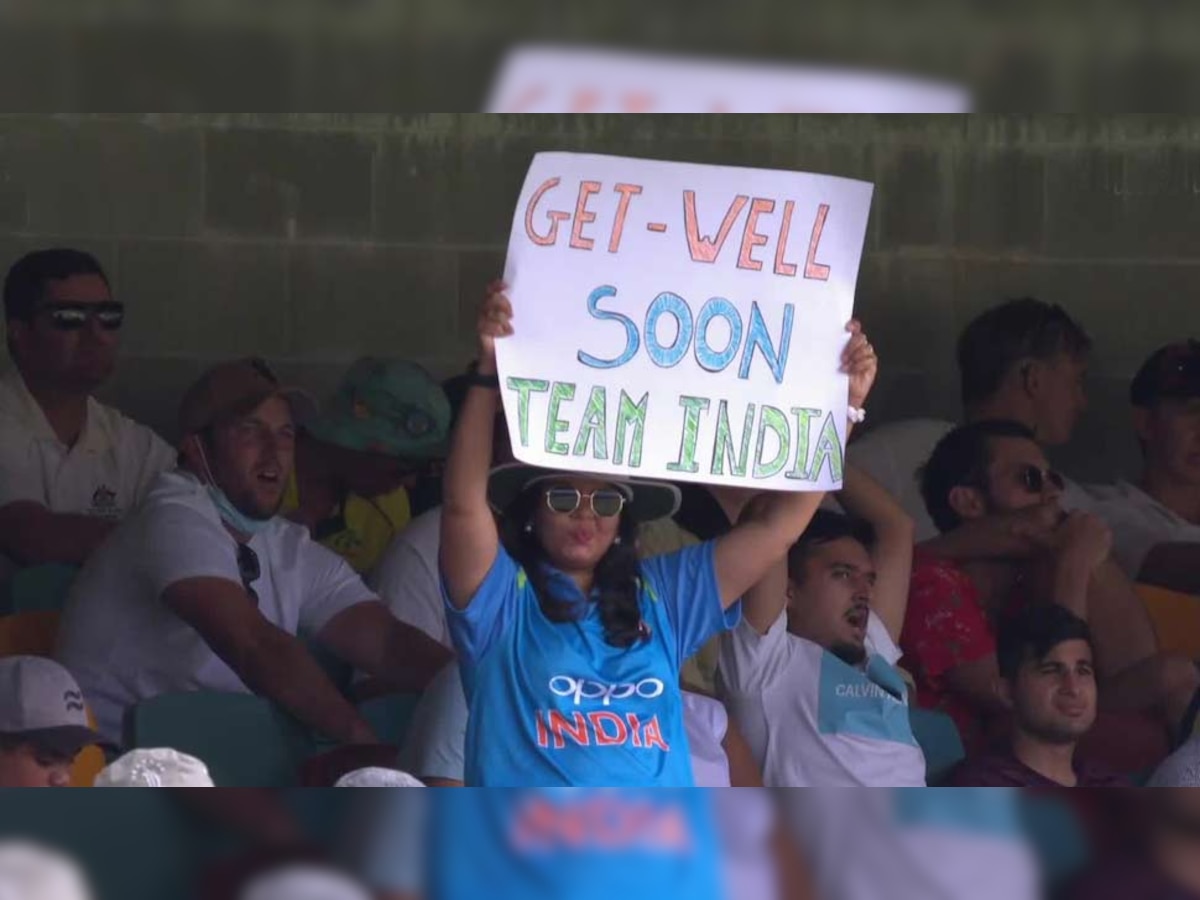  IND vs AUS Brisbane Test : महिला दर्शक को हुई भारत के चोटिल खिलाड़ियों की फिक्र, कहा-'Get well Soon Team India'