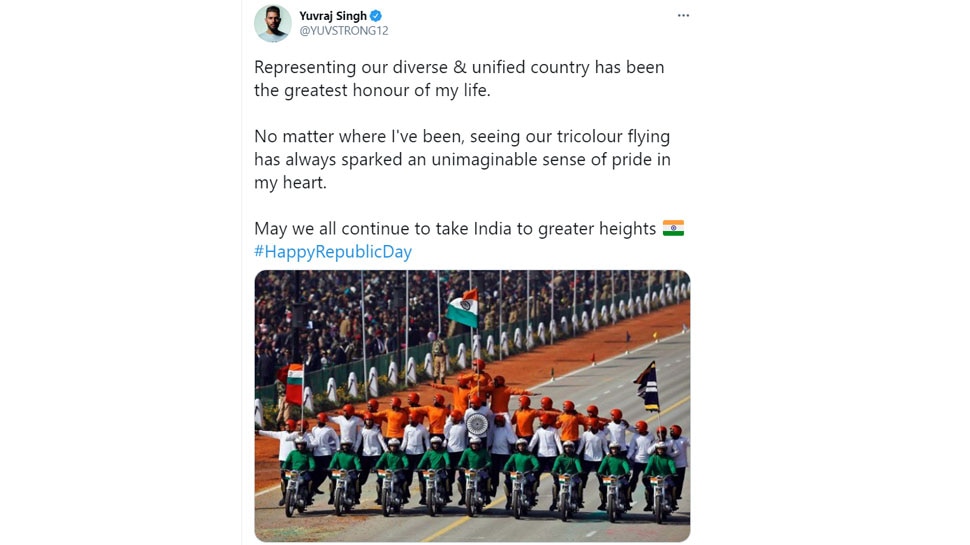 Yuvraj Singh on Republic Day 2021