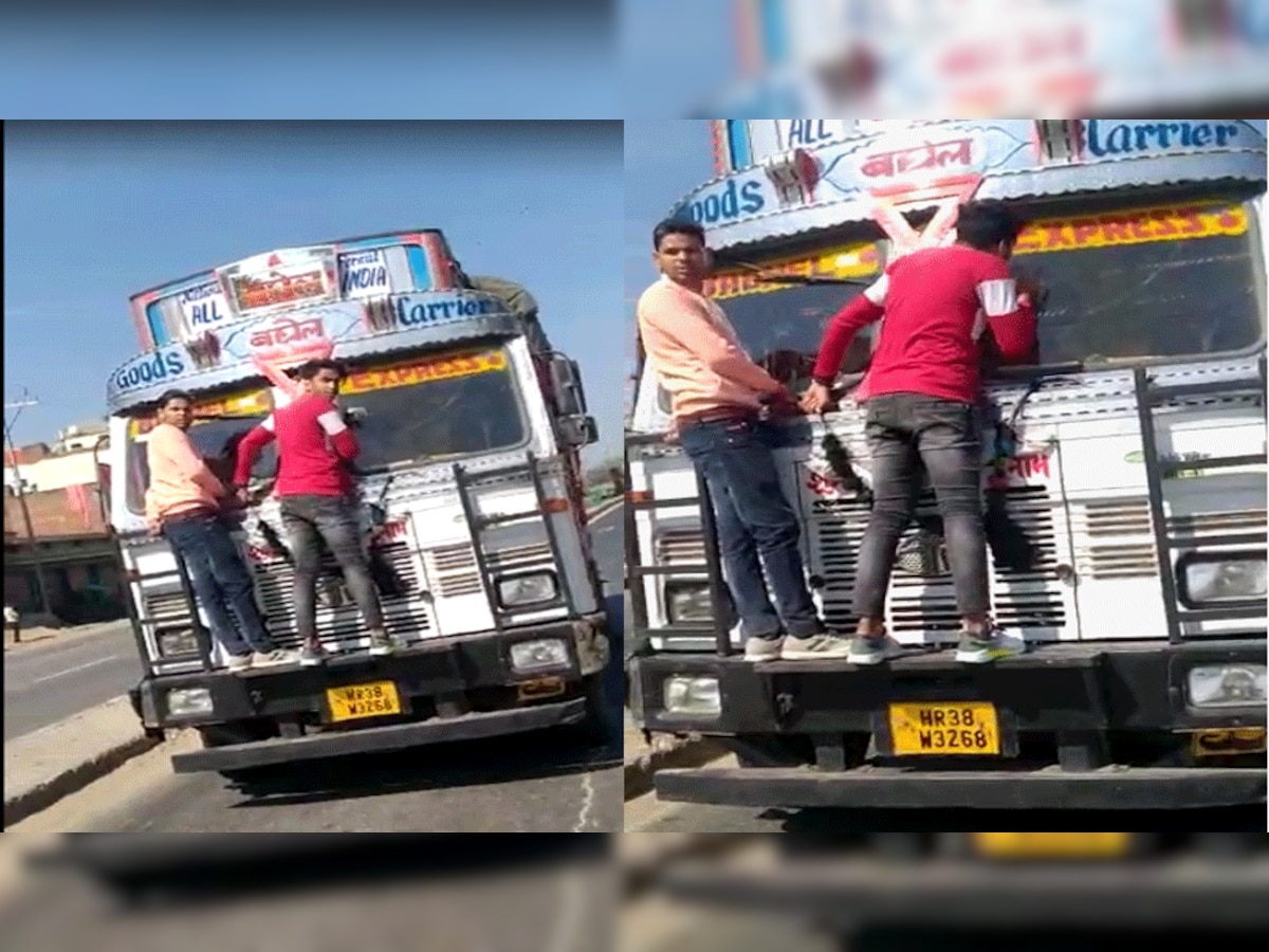 टक्कर मारकर भाग रहे ड्राइवर को पकड़ने के लिए 3 KM तक ट्रक पर लटके रहे स्टूडेंट