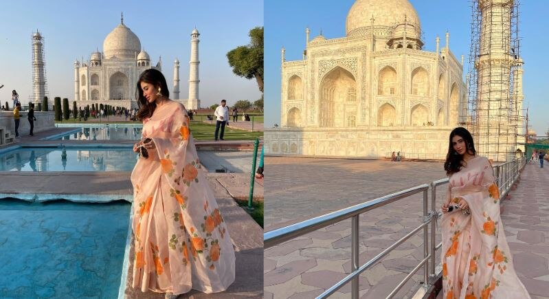 साड़ी पहन ताज महल का दीदार करने पहुंचीं Mouni Roy, दिखाया ग्लैमरस अंदाज