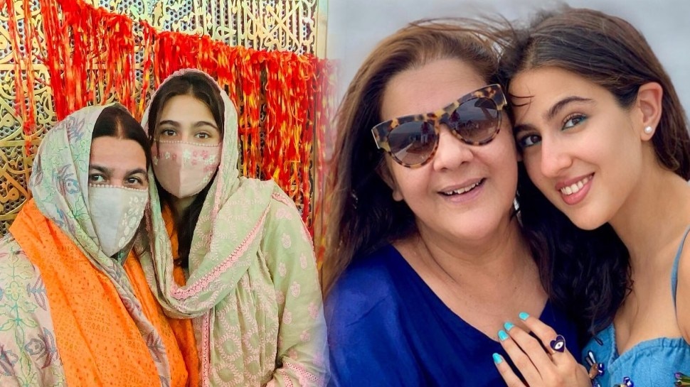 Sara Ali Khan and amrita singh went ajmer, prayed for well being of pataudi family | Sara Ali Khan ने परिवार के लिए अजमेर शरीफ में मांगी दुआ, शेयर की तस्वीरें |