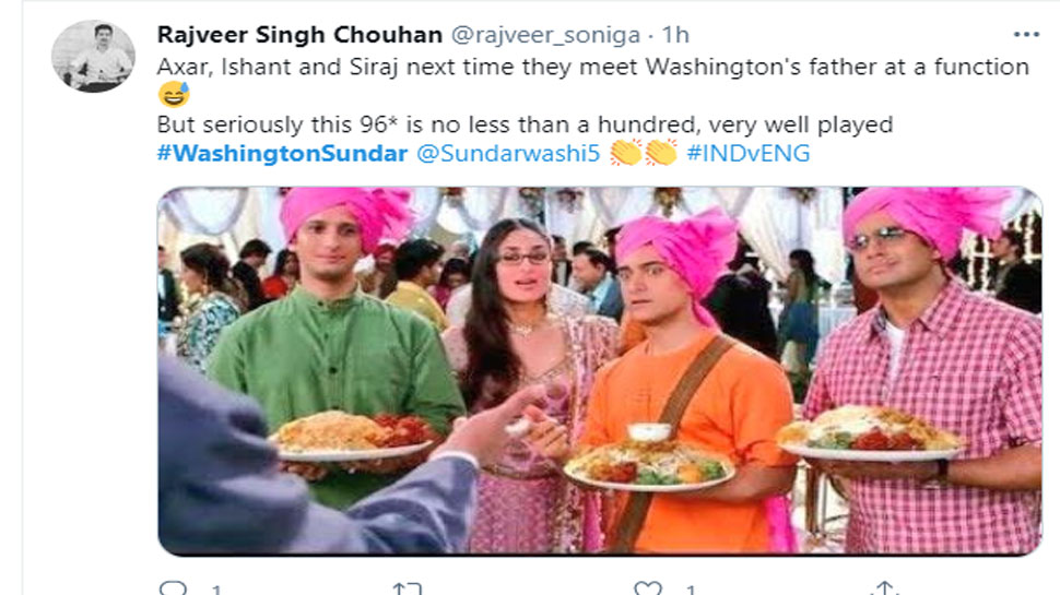 शतक से चूके वाशिंगटन सुंदर washington sundar
