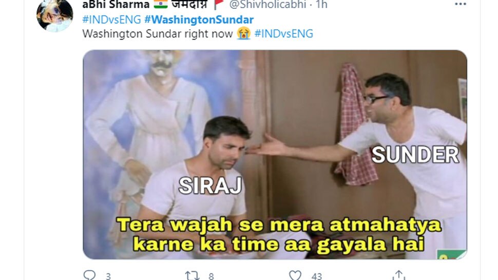 बेहद निराश दिखे सुंदर ind vs eng