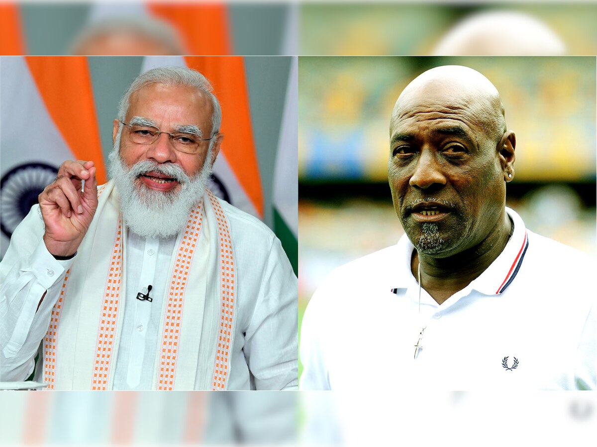 PM Narendra Modi and Viv Richards