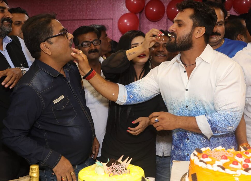 Khesari Lal Yadav celebrated his birthday in Prayagraj- See Inside