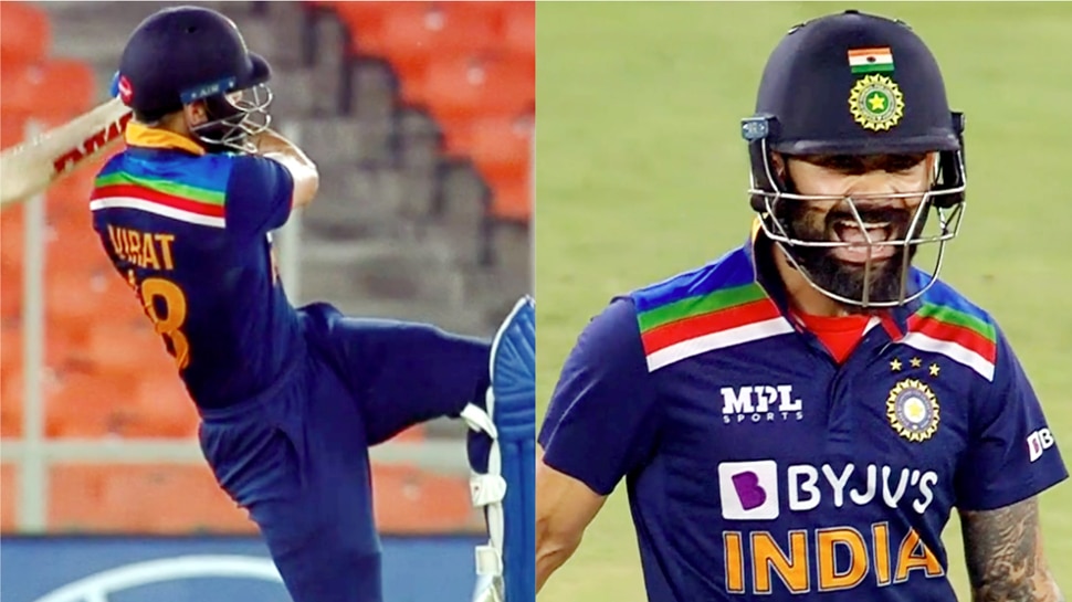 Video: 147 Kmph की घातक गेंद पर Virat Kohli ने जड़ा जोरदार छक्का, फिर दिया ये मजेदार रिएक्शन