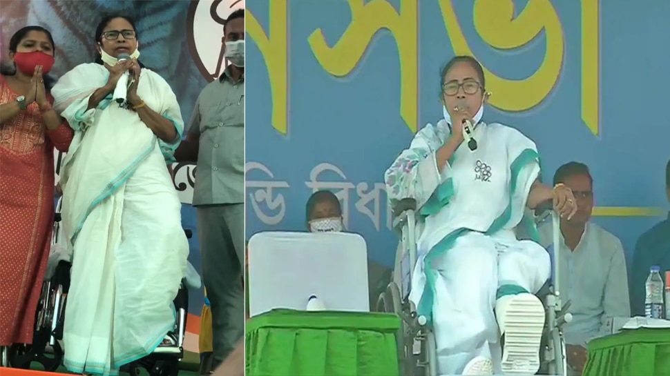 WB Assembly Election: 19 दिनों बाद अपने पैरों पर खड़ी हुईं ममता बनर्जी, गाया राष्ट्रगान