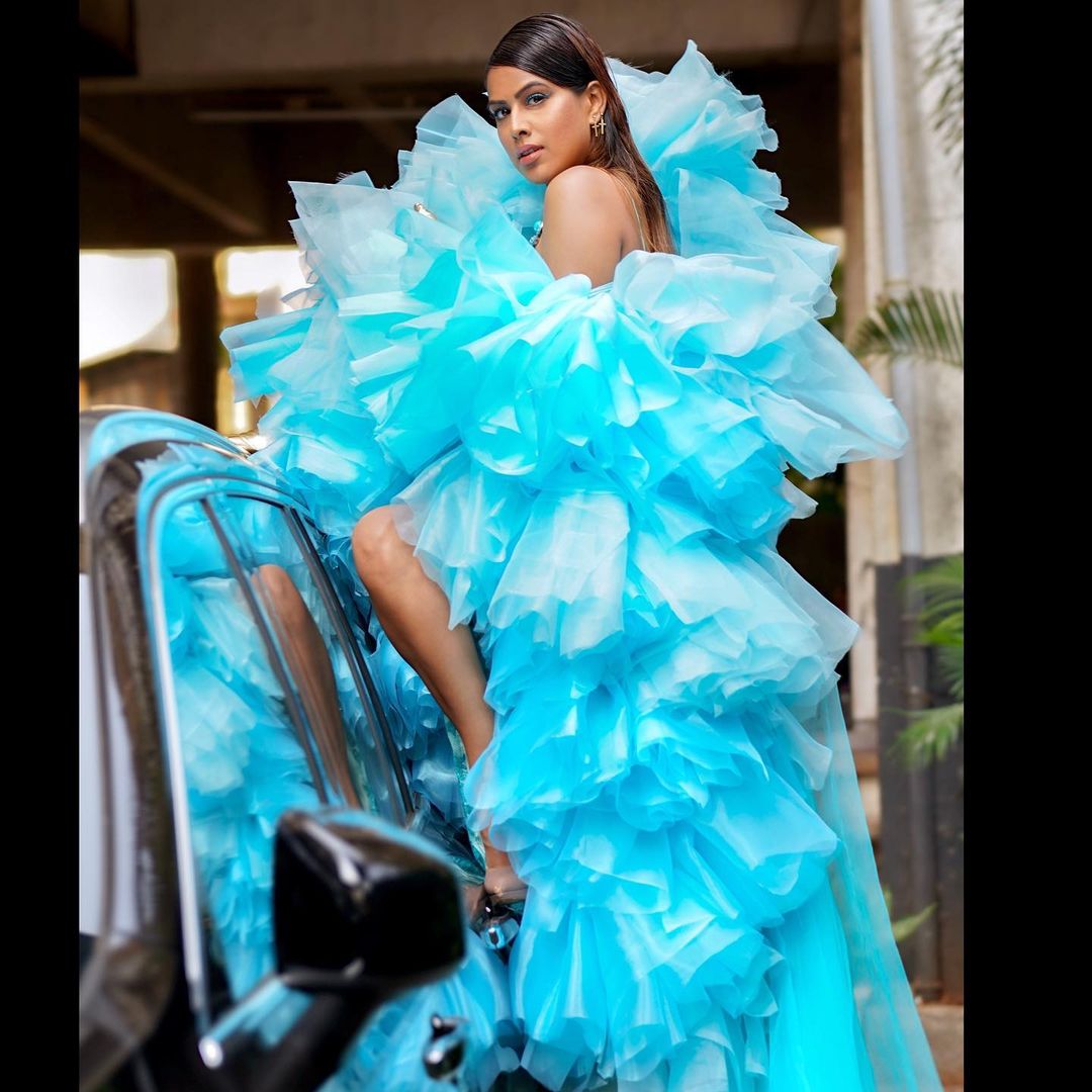 Nia Sharma Photoshoot in Blue Dress