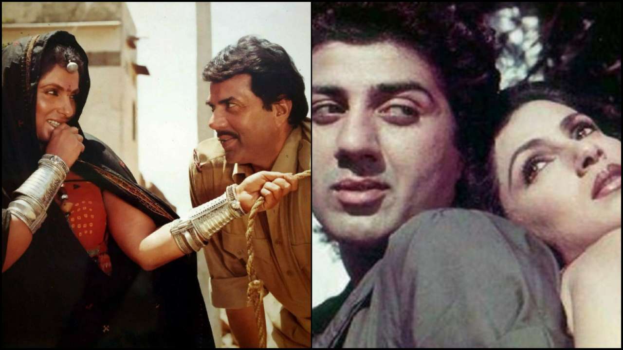 डिंपल कपाड़िया के साथ धर्मेंद्र और सनी देओल Dimple Kapadia with Dharmendra and Sunny Deol